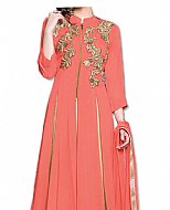 Peach/Pink Chiffon Suit- Indian Semi Party Dress