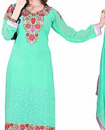 Mint Green Georgette Suit- Indian Semi Party Dress