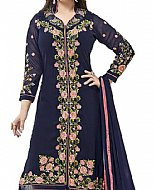 Navy Blue Georgette Suit- Indian Semi Party Dress