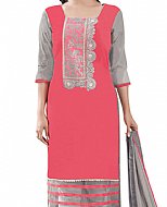 Carrot Pink Georgette Suit- Indian Semi Party Dress