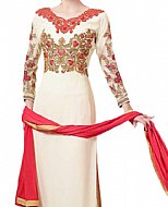 Off-white Georgette Suit- Indian Semi Party Dress