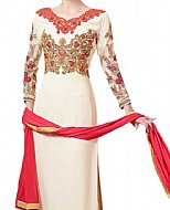 Off-white Georgette Suit- Indian Semi Party Dress