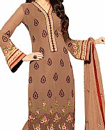 Brown Georgette Suit- Indian Semi Party Dress