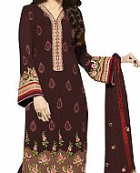 Dark Brown Georgette Suit- Indian Semi Party Dress