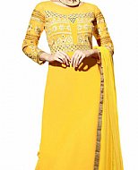 Yellow Chiffon Suit- Indian Semi Party Dress