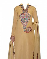 Cream Chiffon Suit- Indian Semi Party Dress
