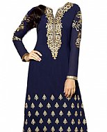 Navy Blue Chiffon Suit- Indian Semi Party Dress