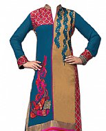 Blue/Beige Georgette Suit- Indian Semi Party Dress