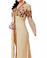 Light Golden Chiffon Suit- Indian Semi Party Dress