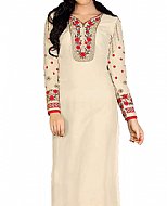 Off-white Georgette Suit- Indian Semi Party Dress