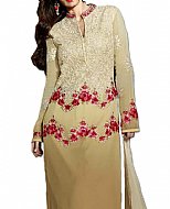 Beige Chiffon Suit- Indian Semi Party Dress