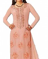 Peach Chiffon Suit- Indian Semi Party Dress