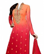 Orange/Red Chiffon Suit- Indian Semi Party Dress