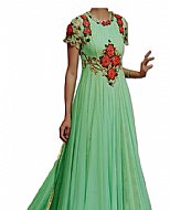 Mint Green Chiffon Suit- Indian Semi Party Dress