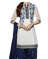 Blue/White Georgette Suit- Indian Semi Party Dress