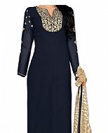 Navy Blue Georgette Suit- Indian Semi Party Dress