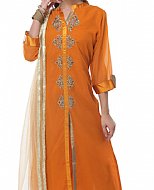 Orange Georgette Suit- Indian Semi Party Dress