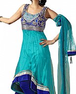 Turquoise/Blue Chiffon Suit