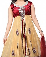 Maroon/Yellow Chiffon Suit- Indian Dress