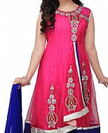 Hot Pink Chiffon Suit- Indian Semi Party Dress