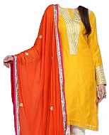 Yellow/Orange Georgette Suit- Indian Semi Party Dress