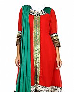 Red Georgette Suit- Indian Semi Party Dress