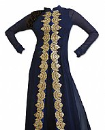 Navy Blue Chiffon Suit- Indian Semi Party Dress