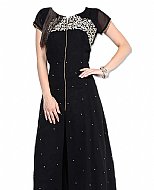 Black Chiffon Suit- Indian Semi Party Dress