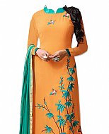 Orange Georgette Suit- Indian Semi Party Dress