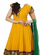 Yellow Chiffon Suit- Indian Semi Party Dress