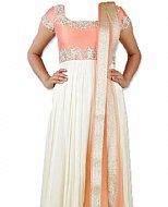 Off-white/Peach Georgette Suit- Indian Semi Party Dress