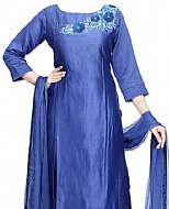 Blue Silk Suit- Indian Semi Party Dress