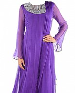 Violet Chiffon Suit- Indian Semi Party Dress