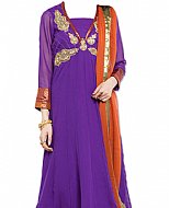 Violet Chiffon Suit- Indian Semi Party Dress