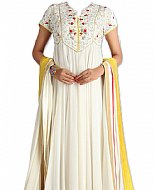 Off-white Georgette Suit- Indian Semi Party Dress