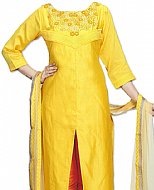 Yellow Silk Suit- Indian Semi Party Dress