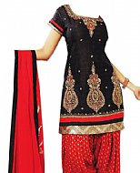 Black/Red Chiffon Suit- Indian Dress