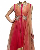 Hot Pink/Beige Chiffon Suit- Indian Semi Party Dress