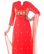 Red/Pink Chiffon Suit- Indian Semi Party Dress