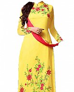 Yellow Chiffon Suit- Indian Semi Party Dress