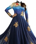 Blue Chiffon Suit- Indian Semi Party Dress