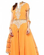 Orange Chiffon Suit- Indian Semi Party Dress