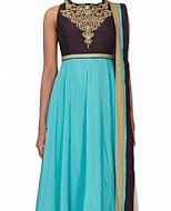 Plum/Turquoise Georgette Suit