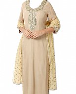 Fawn Chiffon Suit- Indian Semi Party Dress