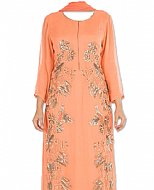 Peach Chiffon Suit- Indian Semi Party Dress