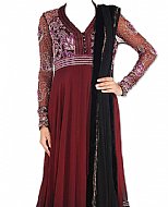 Burgundy Chiffon Suit