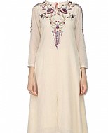 Off-white Chiffon Suit- Indian Semi Party Dress