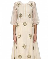 Off-white Georgette Suit- Indian Semi Party Dress