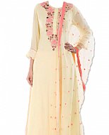 Cream Georgette Suit- Indian Semi Party Dress