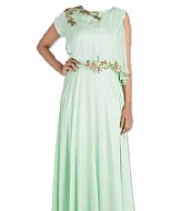 Mint Green Chiffon Suit- Indian Semi Party Dress